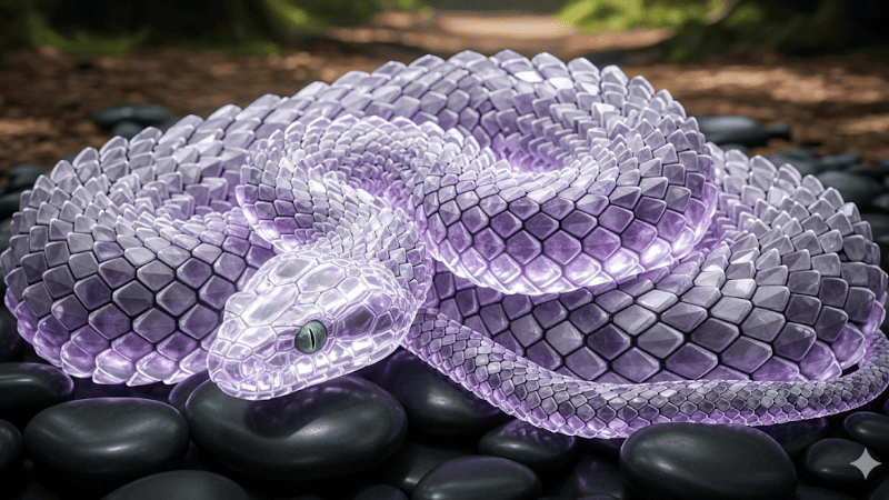 Mơ thấy rắn da pha lê cuộn tròn hoặc nằm yên