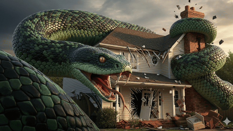 Mơ thấy rắn khổng lồ bò vào nhà, quấn quanh hoặc tấn công