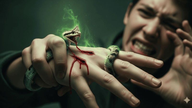 Mơ thấy rắn nhỏ cắn gây chảy máu