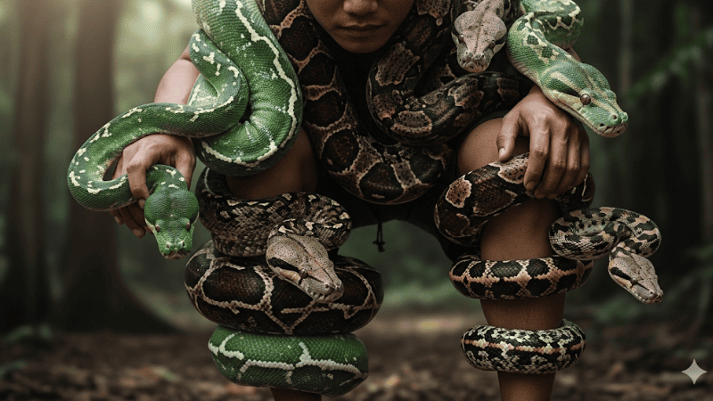 Mơ thấy rắn quấn quanh chân, tay, cổ