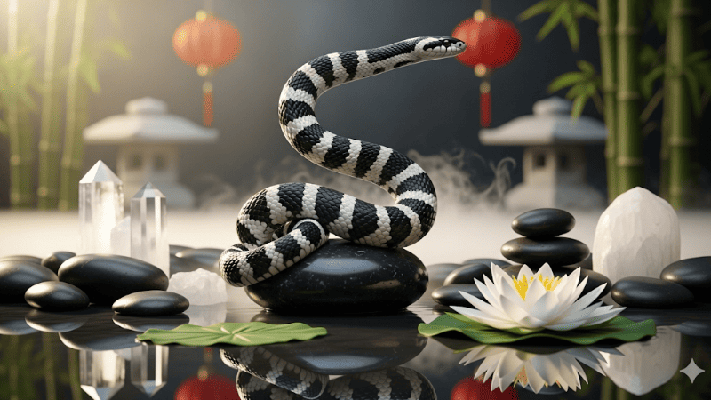 Ý nghĩa tâm linh, phong thủy của mơ thấy rắn đen trắng sọc